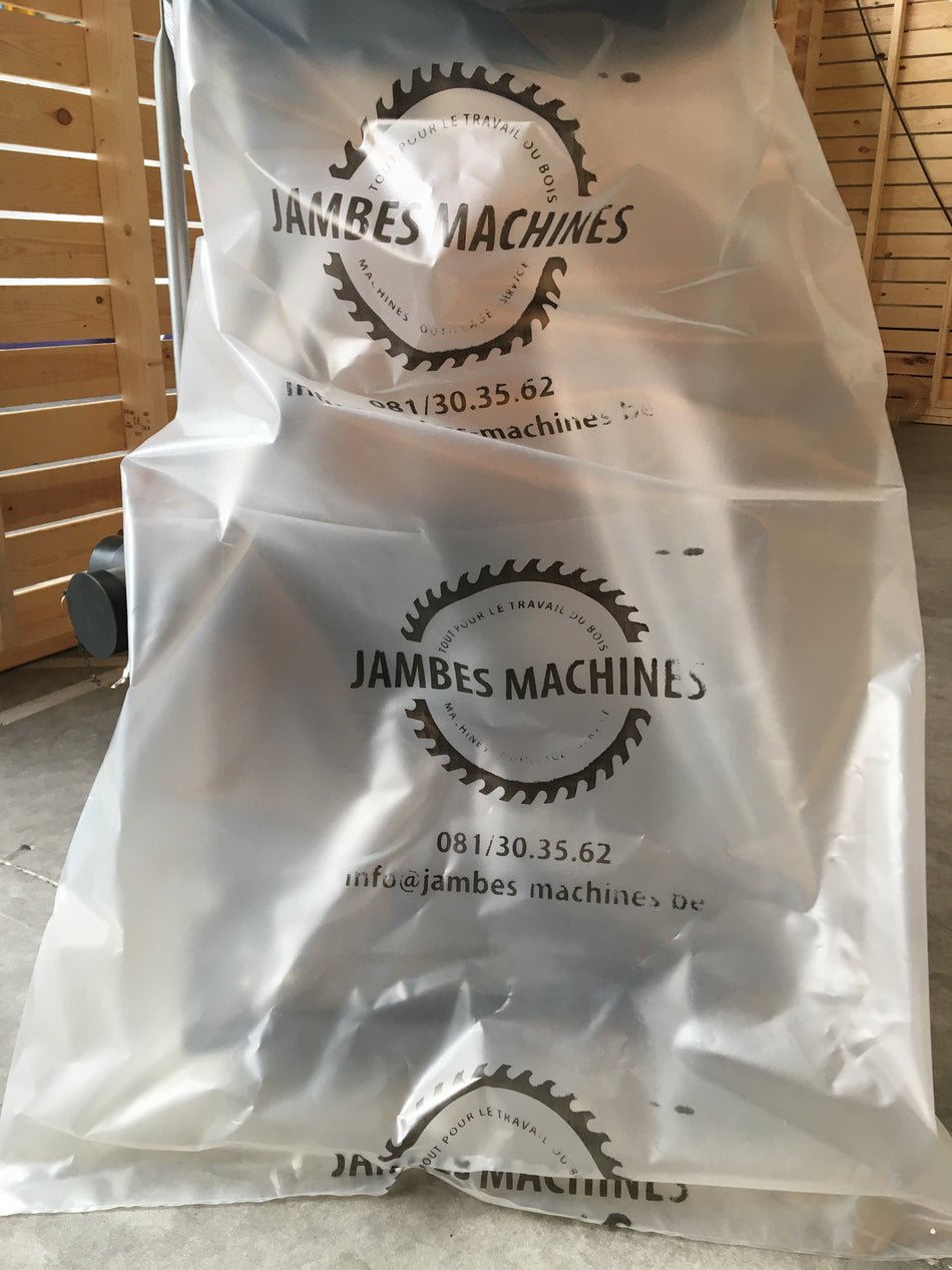 Sac Plastique Aspiration pour copeaux, sciure - Logo Jambes Machines