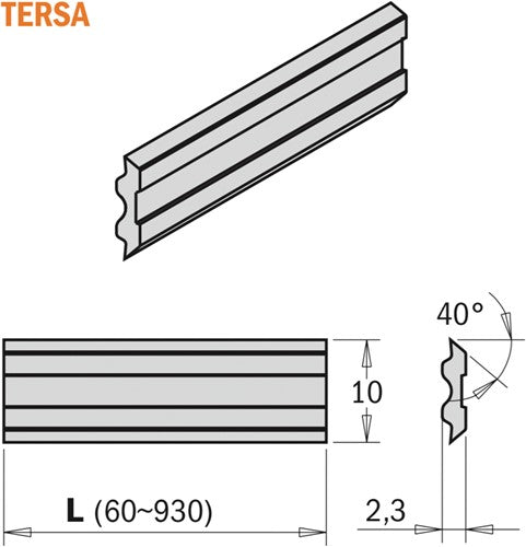 Tersa planing blade HSS M42 795