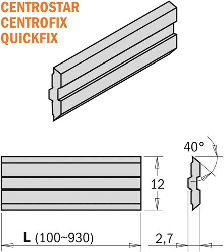 CentrofixCentrostarQuickfix planing blade HPS 795
